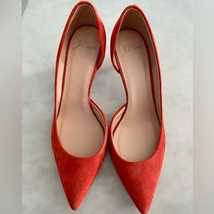 J. Crew Lucie d’Orsay suede pump color Cerise size 7 1/2 medium